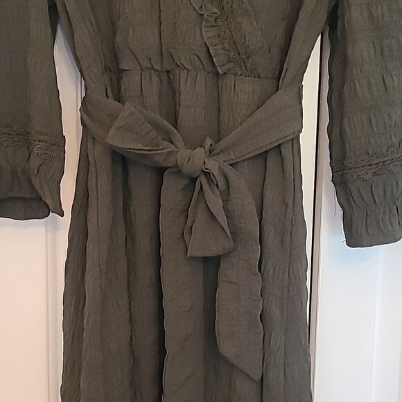 Emberley Olive Green A-Line Prairie Boho Size L - Picture 6 of 16